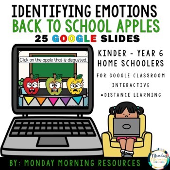 Preview of Google Slides Emotion Recognition Back to School Apples - Distance Learning