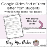 Google Slides End of year letter to next years students - 