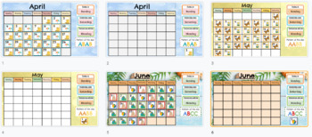 Preview of Google Slides English Calendar (April,May,June)