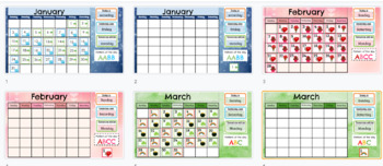 Preview of Google Slides English Calendar (Jan,Feb,Mar)