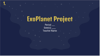 Preview of Google Slides Exoplanet Project Self-Paced