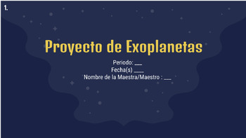 Preview of Google Slides Exoplanet Project Self-Paced en Español