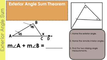 Preview of Google Slides - Exterior Angle Sum w/ Exit Slip - Digital Resource