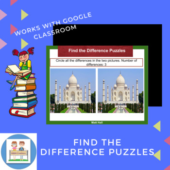 Preview of Google Slides: Find the Difference Puzzles