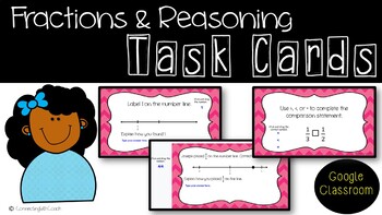 Preview of Google Slides Fractions & Reasoning Task Cards - DISTANCE LEARNING ACTIVITY