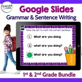 1st & 2nd grade GRAMMAR REVIEW Google Slides SENTENCE BUIL