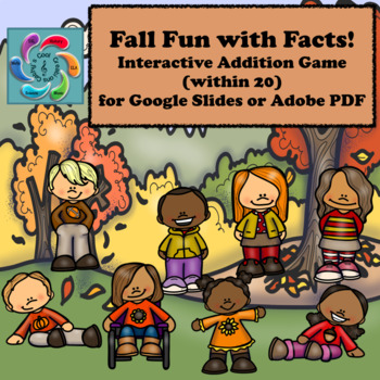Preview of Interactive Math Game (Addition) Google Slides -Fall Fun with Facts