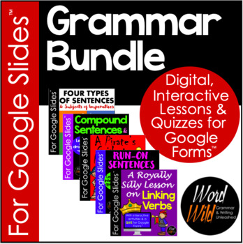 Preview of Grammar Bundle for Google Slides™, Quizzes for Google Forms™