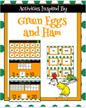 Preview of Google Slides - Green Eggs and Ham Inspired Activities - Site Word/Math Facts