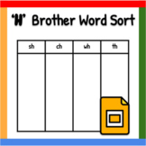Google Slides ™︱H Brother Digraph Type Direct Word Sort Game