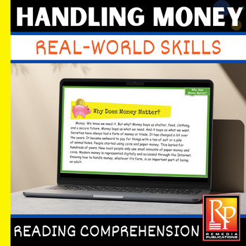 Preview of HANDLING MONEY: Reading Comprehension, Life Skills, Banking, Venmo | GOOGLE