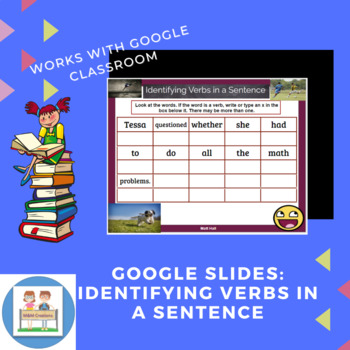 Preview of Google Slides: Identifying Verbs in a Sentence