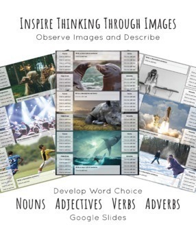 Preview of Google Slides - "Images to Describe" using Nouns, Adjectives, Verbs & Adverbs