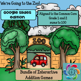 Interactive Math Game Google Slides Addition-Zoo Bundle su