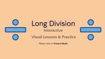 Preview of Google Slides - Interactive Long Division -  Visual Lessons & Practice