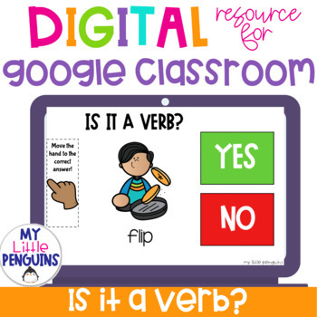 Preview of Google Slides: Is it a Verb? | Easel Self-Grading Assessment | Distance Learning