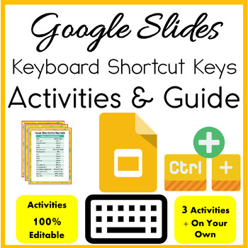 Preview of Google Slides Keyboard Shortcut Keys Activities & Guide