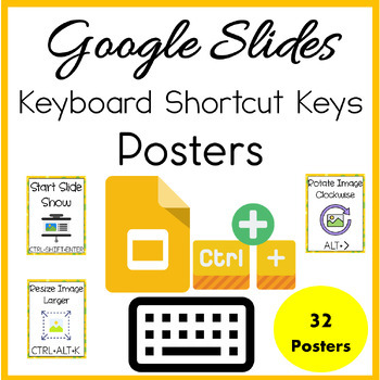 Preview of Google Slides Keyboard Shortcut Keys Posters | Computer & Technology Posters