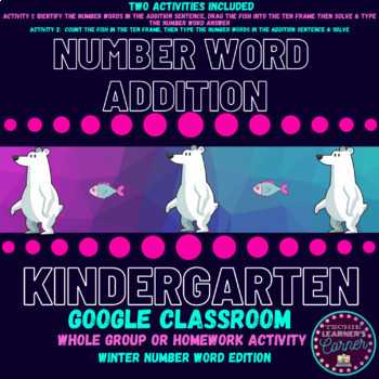 Preview of Google Slides Kindergarten Winter Addition - Polar Bear Themed