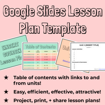 Preview of Google Slides Lesson Plan Template (Perfect for Distance Learning!)