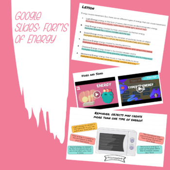 Preview of Google Slides Lesson and Activity: Forms of Energy