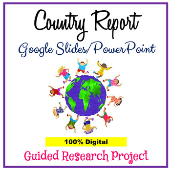 Preview of Country Report Google Slides PowerPoint Guided Research Distance Learning