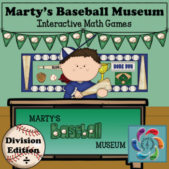 Preview of Interactive Division Game Google Slides- Marty's Baseball -distance learning