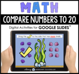 Google Slides Math Compare Numbers to 20 Shells Distance Learning