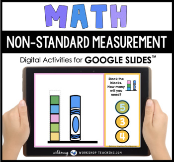Preview of Google Slides Math Non-Standard Measurement Digital Activities Distance Learning