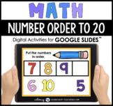 Google Slides Math Number Order To 20 Digital Activities D
