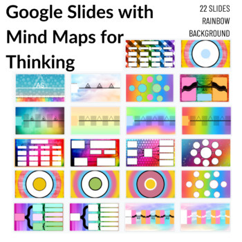 Preview of Google Slides Mind Map Templates Rainbow Background 22 Slides