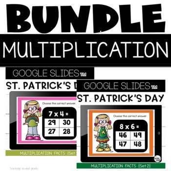 Preview of Google Slides™ Multiplication Facts St. Patricks Day Bundle