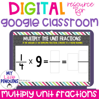 Preview of Google Slides: Multiply Unit Fractions by a Whole Number | Distance Learning |