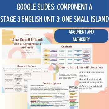 Preview of Google Slides NSW Stage 3 English Unit 3 (Component A) One Small Island