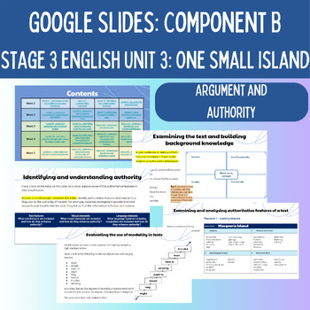 Preview of Google Slides NSW Stage 3 English Unit 3 (Component B) One Small Island