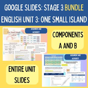 Preview of Google Slides NSW Stage 3 English Unit 3: One Small Island | Components A & B