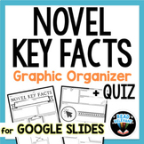Novel Key Facts Graphic Organizer for ANY NOVEL, Google Slides