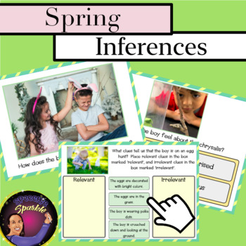 Preview of Google Slides PDF Powerpoint Spring Inferences Context Clues (Distance Learning)