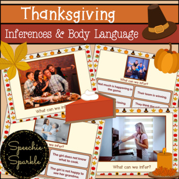 Preview of Google Slides & PDF: Thanksgiving Inferences & Body Language (Distance Learning)