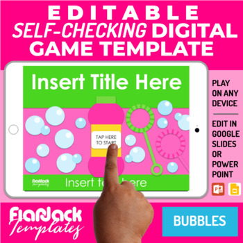 Preview of Google Slides PPT Game Template | Digital Editable Self-Checking | Bubbles