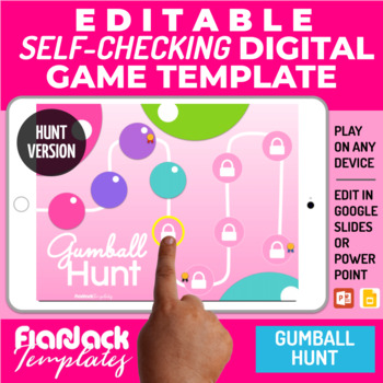 Preview of Google Slides PPT Game Template | Editable Digital Self-Checking | GUMBALL