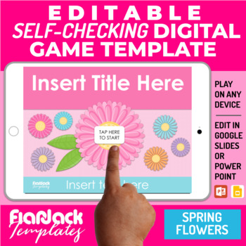 Preview of Google Slides PPT Game Template Editable Digital Self-Checking | Spring Flowers