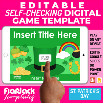 Preview of Google Slides PPT Game Template | Editable Self-Checking | St. Patrick's Day