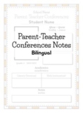 Google Slides: Parent-Teacher Conferences Notes | Bilingual
