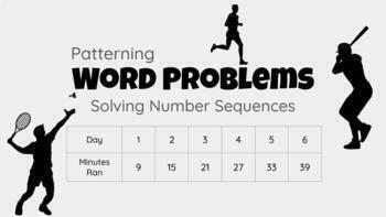 Preview of Google Slides - Patterning Word Problems - Solving Number Sequences