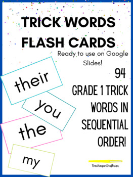 Preview of Google Slides Phonics Grade 1 Trick Words Unit 2-14 Digital