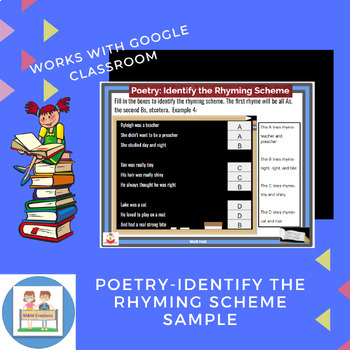 Preview of Google Slides- Poetry-Identify the Rhyming Scheme Sample