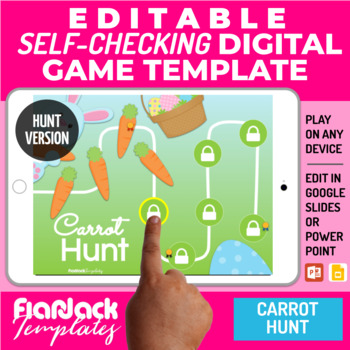 Preview of Google Slides PowerPoint Editable Digital HUNT Game Template | Carrot
