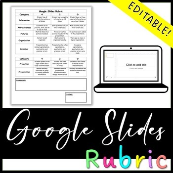 Preview of Google Slides Rubric
