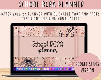 Preview of Google Slides School BCBA Planner | 2022-23 Dated School BCBA Planner